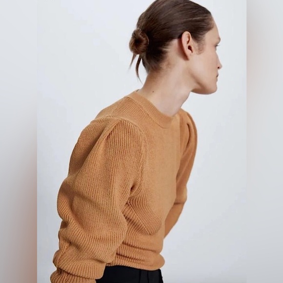 ZARA knit puff sleeve sweater . - Picture 3 of 8